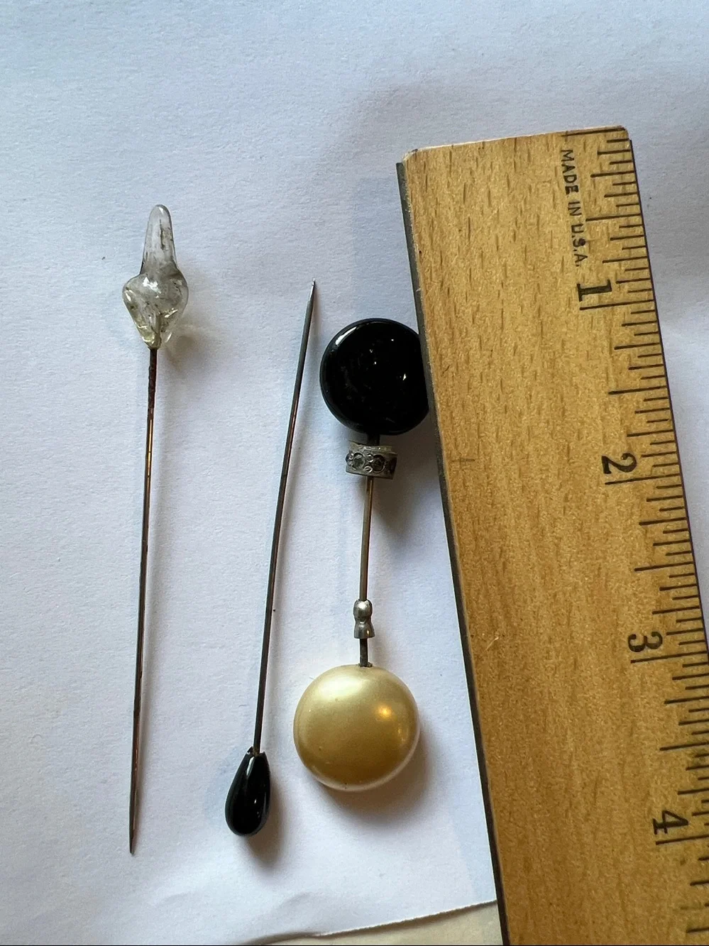Antique spun glass plus other Victorian hat pins